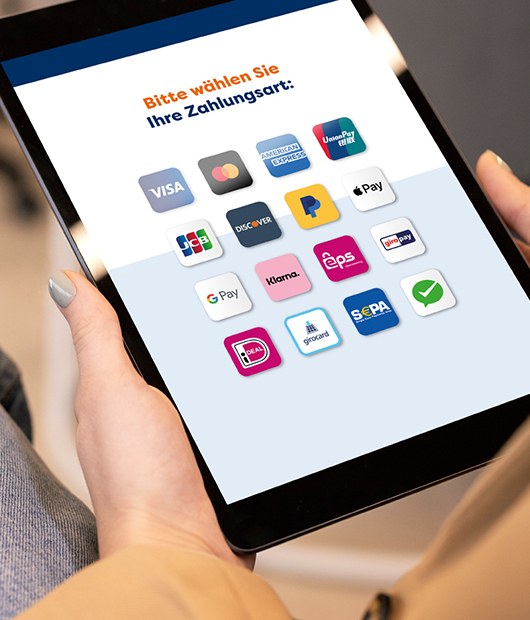 Tablet mit Logos