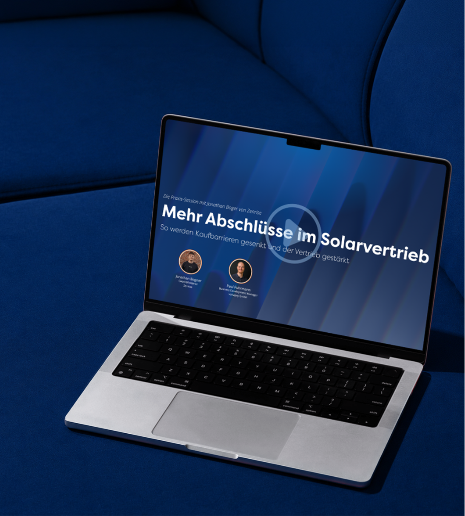 Laptop mit geöffneter Webinar-Landingpage